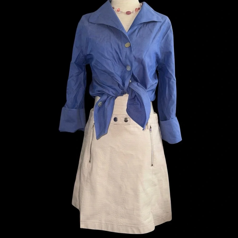 Cream Croc Mini Skirt Y2K Clubwear 2000s Party‎ Fit